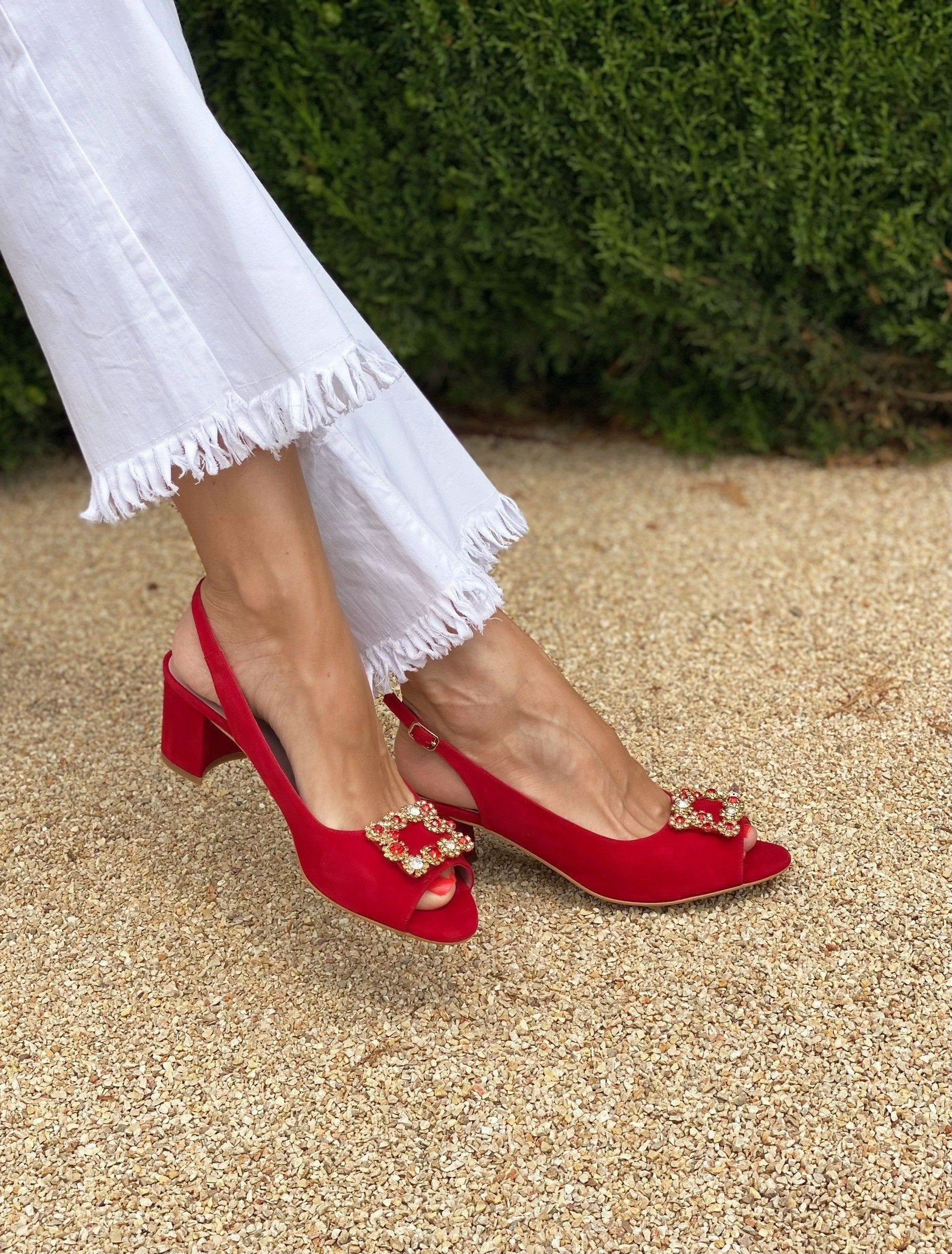 Sandalia Cinderella Rojo 6 cms