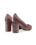 Zapato Cinderella terciopelo rosa 8 cms