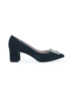 Zapato Cinderella terciopelo verde 6 cms