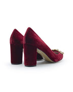 Zapato Cinderella terciopelo rojo 8 cms