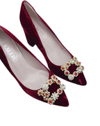 Zapato Cinderella terciopelo rojo 8 cms