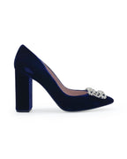 Zapato Cinderella terciopelo azul 10 cms