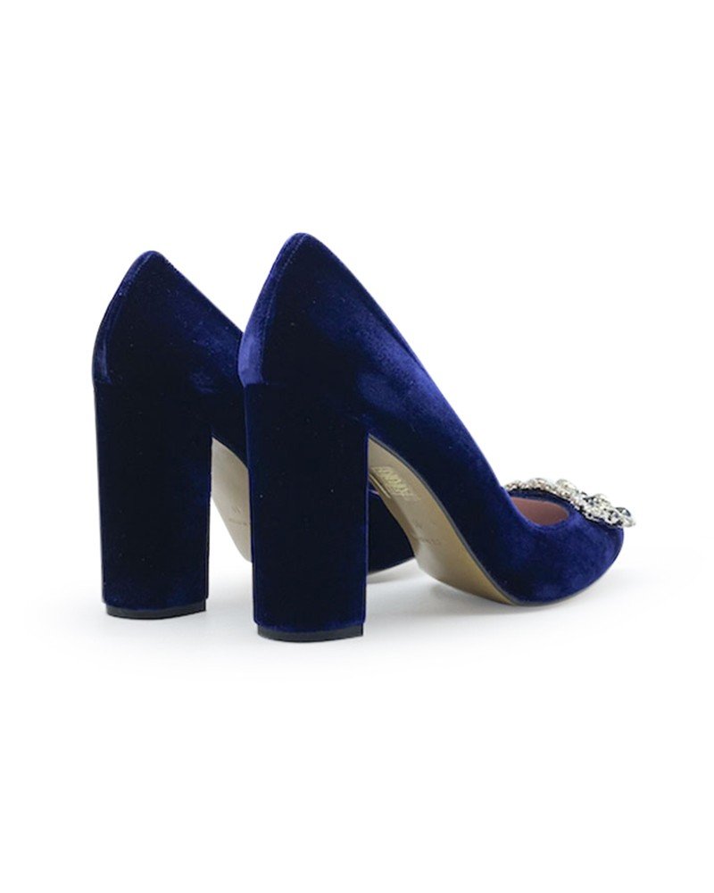 Zapato Cinderella terciopelo azul 10 cms