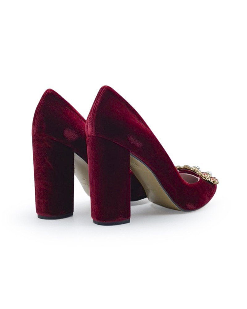 Zapato Cinderella terciopelo rojo 10 cms