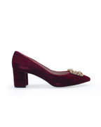 Zapato Cinderella terciopelo rojo 6 cms