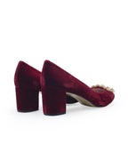 Zapato Cinderella terciopelo rojo 6 cms
