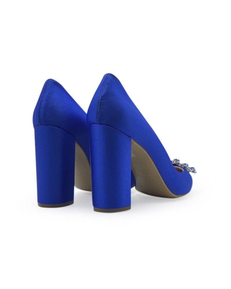 Zapato Cinderella Raso Azul Klein 10 cms