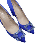 Zapato Cinderella Raso Azul Klein 10 cms