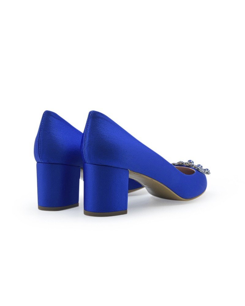 Zapato Cinderella Raso Azul Klein 6 cms
