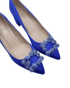 Zapato Cinderella Raso Azul Klein 8 cms