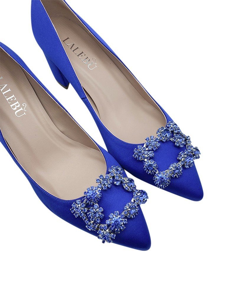 Zapato Cinderella Raso Azul Klein 8 cms