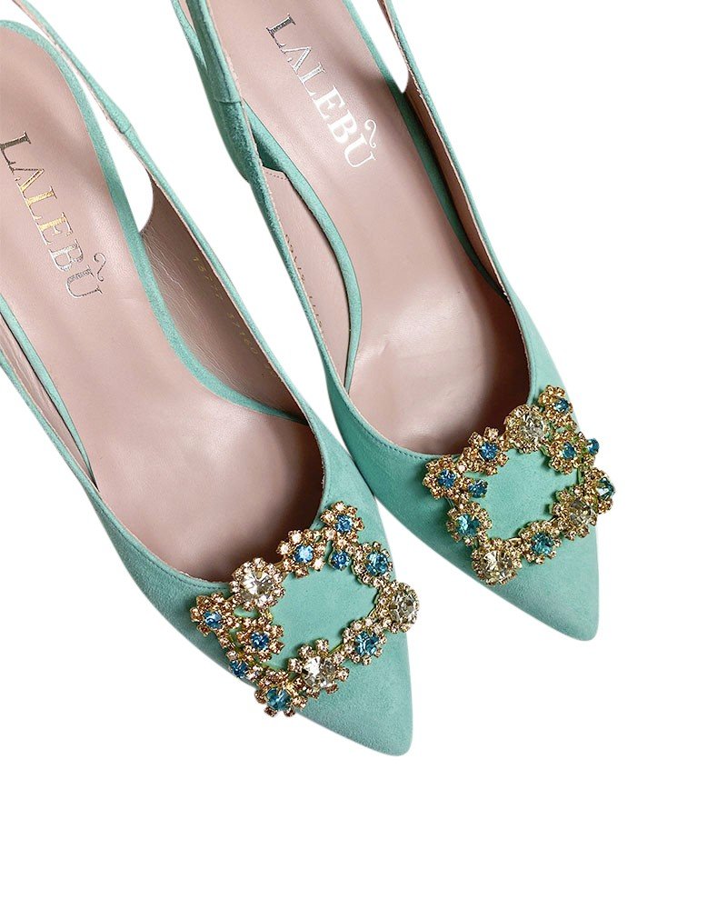 Zapato Cinderella Turquesa 8 cms