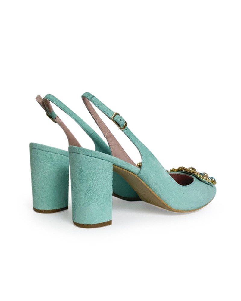 Zapato Cinderella Turquesa 8 cms