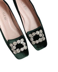 Mocasín Cinderella Terciopelo Verde