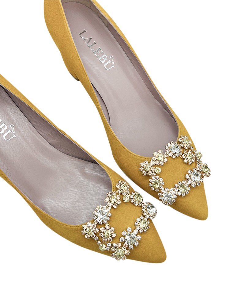 Zapato Cinderella mostaza 6 cms