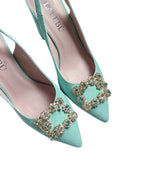 Zapato Cinderella turquesa destalonado 10 cms