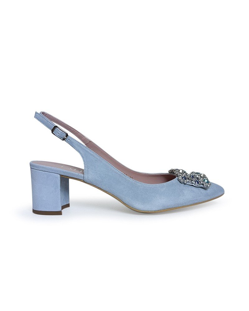 Zapato Cinderella Azul Destalonado 6 cms