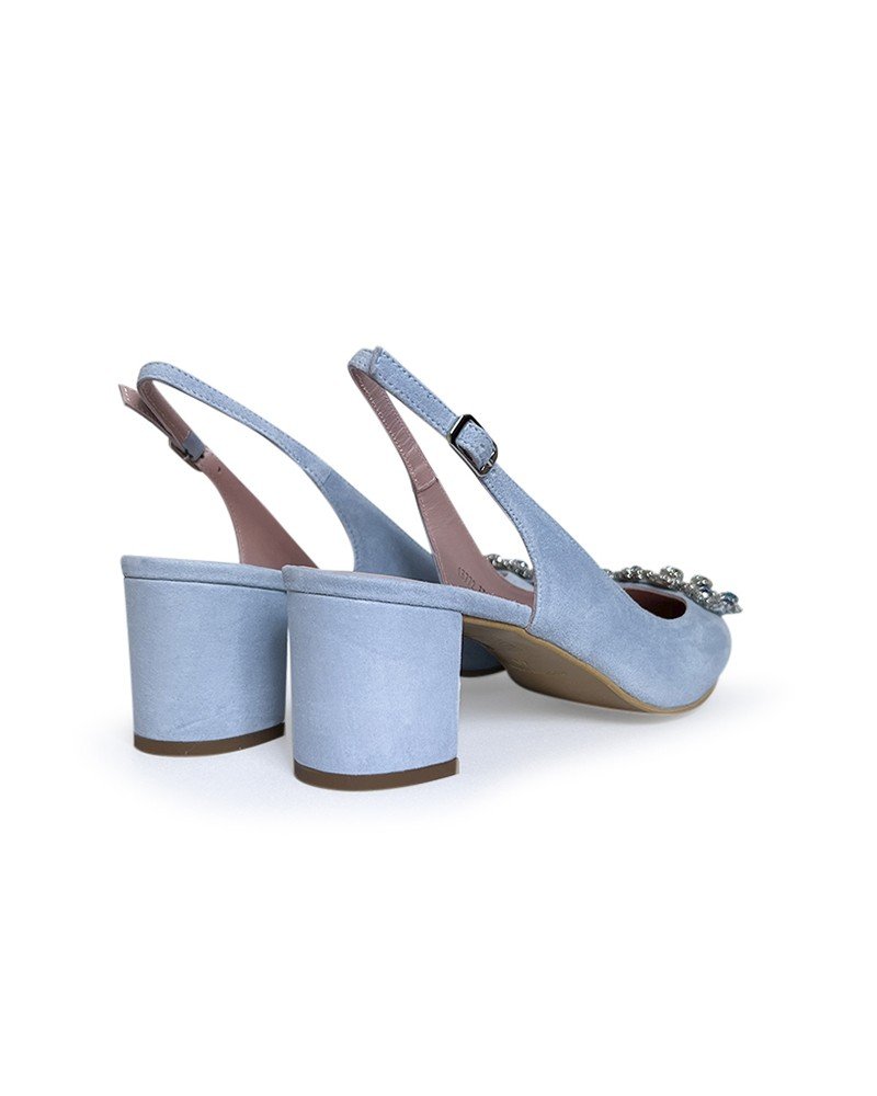 Zapato Cinderella Azul Destalonado 6 cms