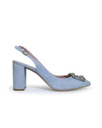 Zapato Cinderella Azul Destalonado 8 cms