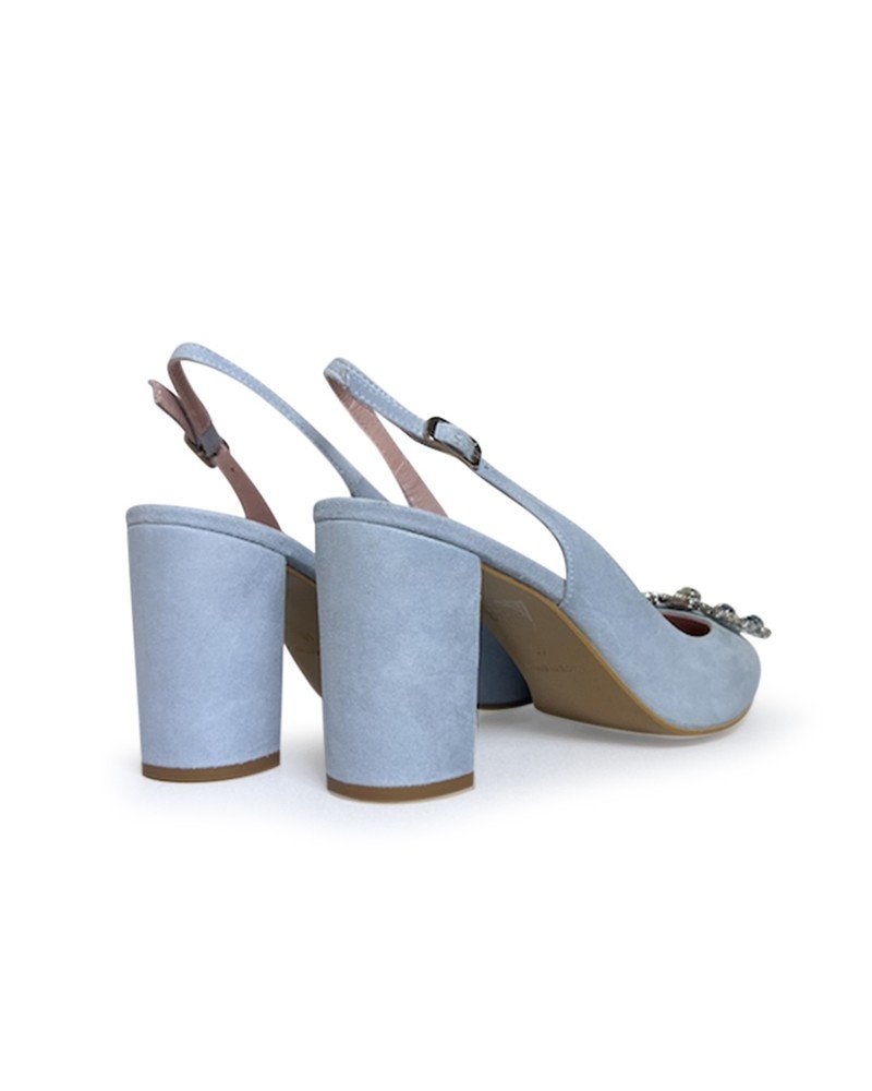 Zapato Cinderella Azul Destalonado 8 cms