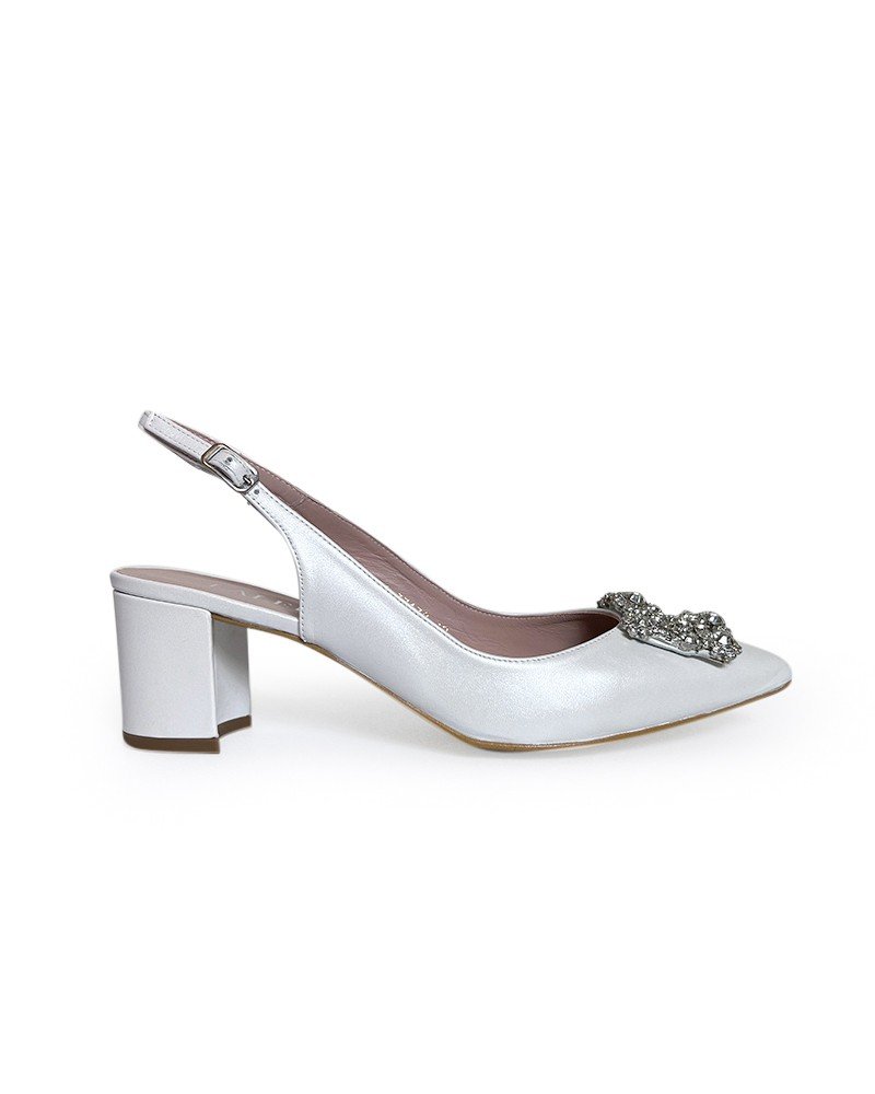 Zapato Cinderella Blanco Destalonado 6 cms