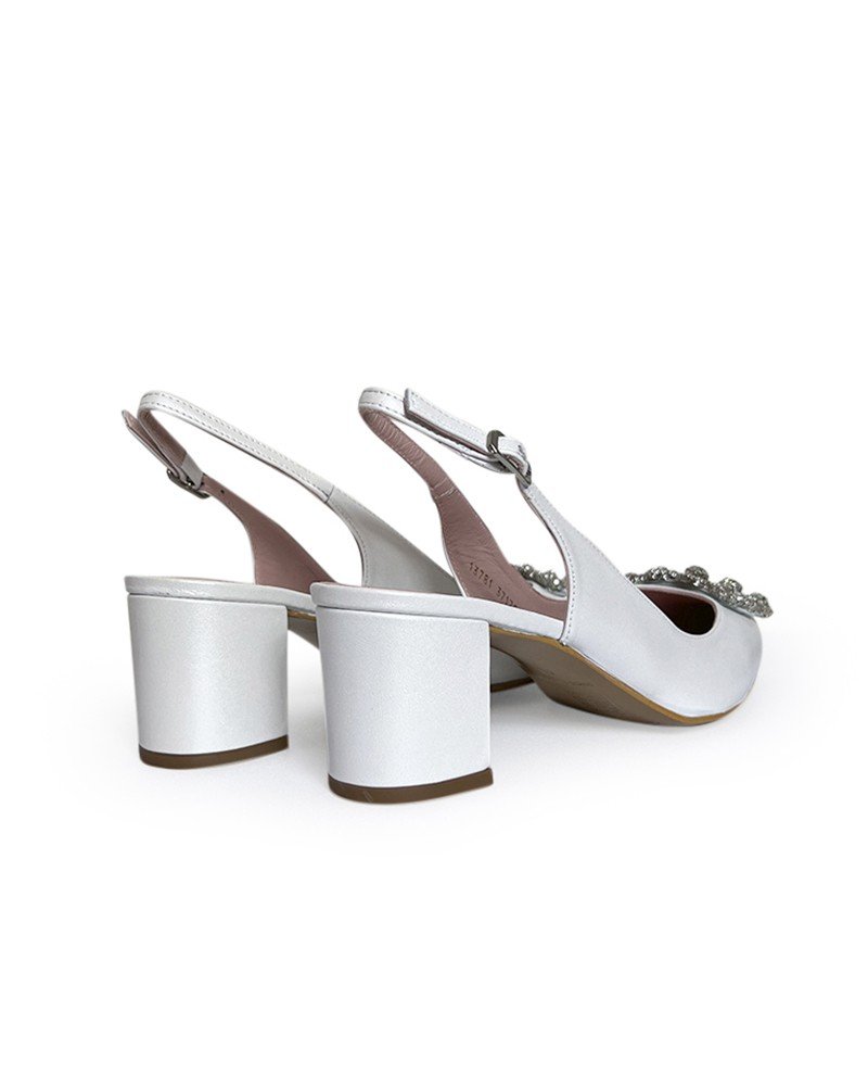 Zapato Cinderella Blanco Destalonado 6 cms