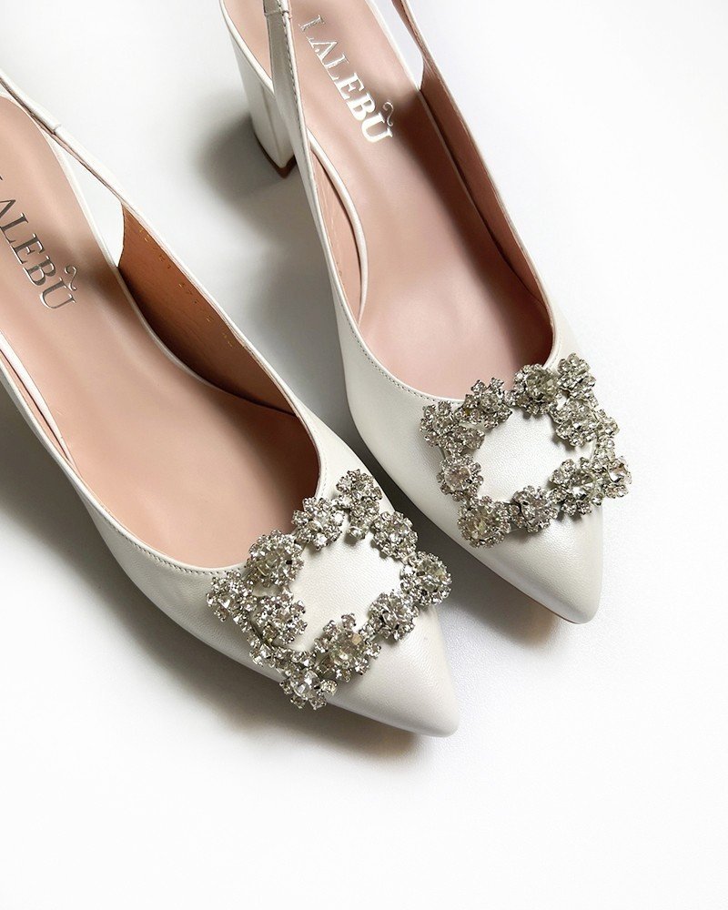 Zapato Cinderella Blanco Destalonado 6 cms