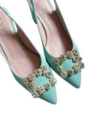 Zapato Cinderella turquesa Destalonado 6 cms
