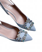 Zapato Cinderella azul destalonado 10 cms