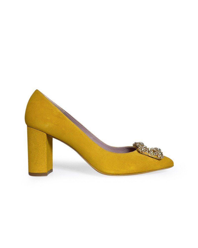 Zapato Cinderella mostaza 8 cms