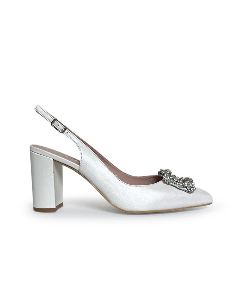 Zapato Cinderella Blanco Destalonado 8 cms