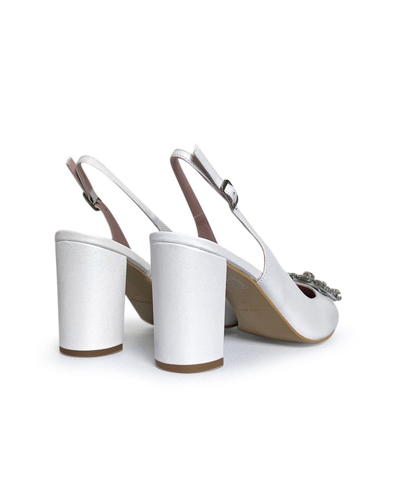 Zapato Cinderella Blanco Destalonado 8 cms