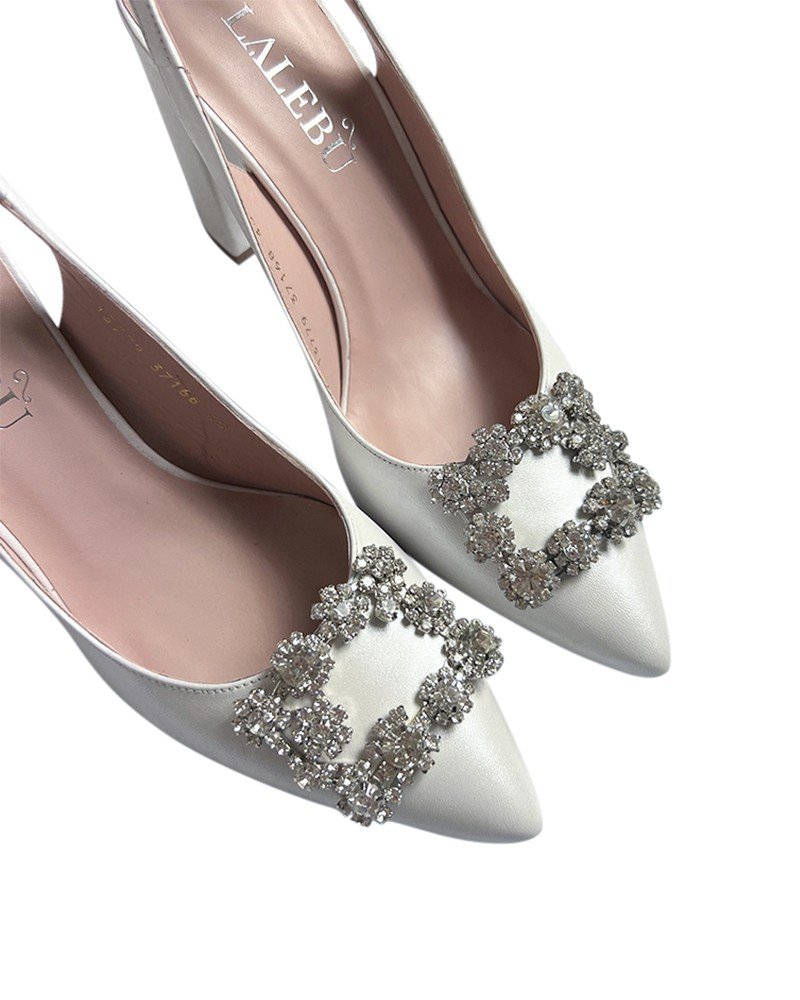 Zapato Cinderella Blanco Destalonado 8 cms