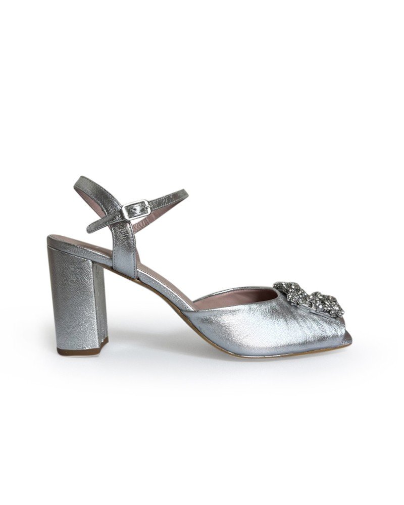 Sandalia Cinderella Plata 8 cms