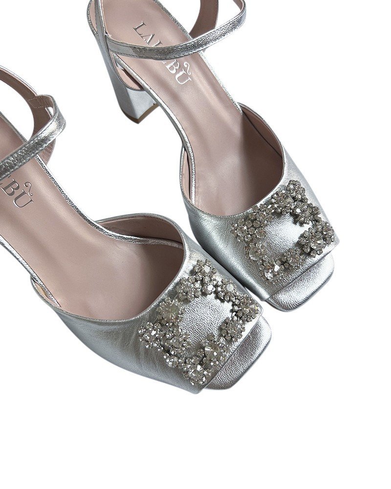 Sandalia Cinderella Plata 8 cms