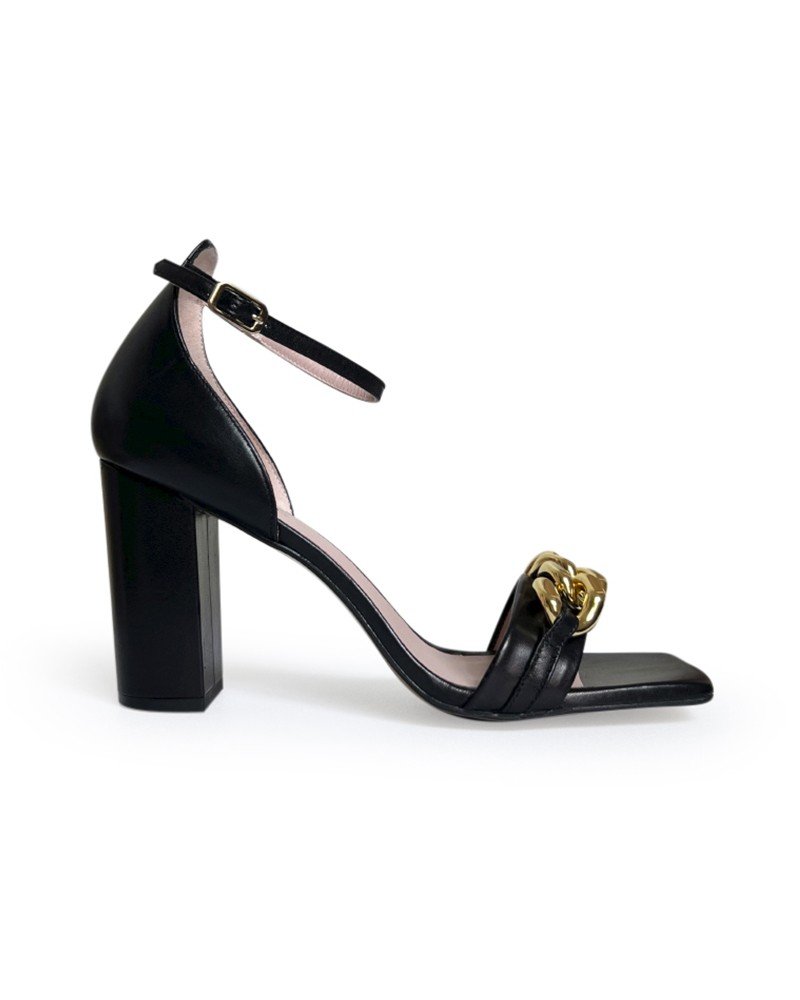 Sandalia cadena 9,5 cms negro