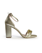 Sandalia cadena 9,5 cms dorado