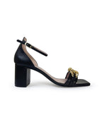 Sandalia cadena 7 cms negro