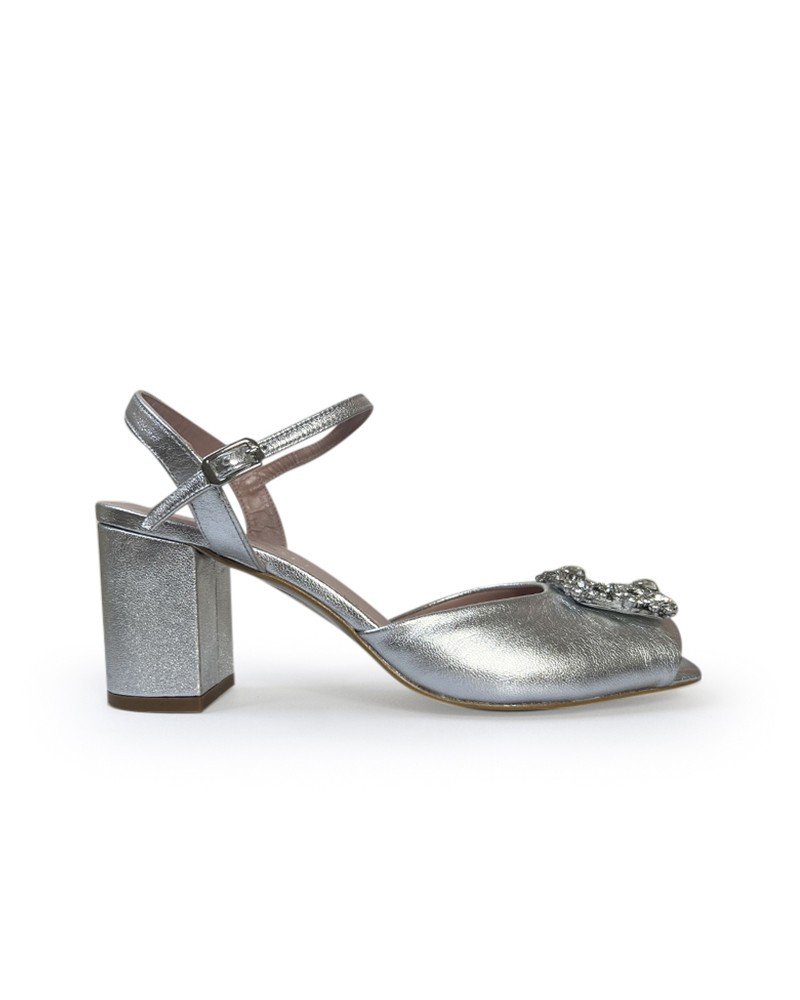 Sandalia Cinderella Plata 7 cms