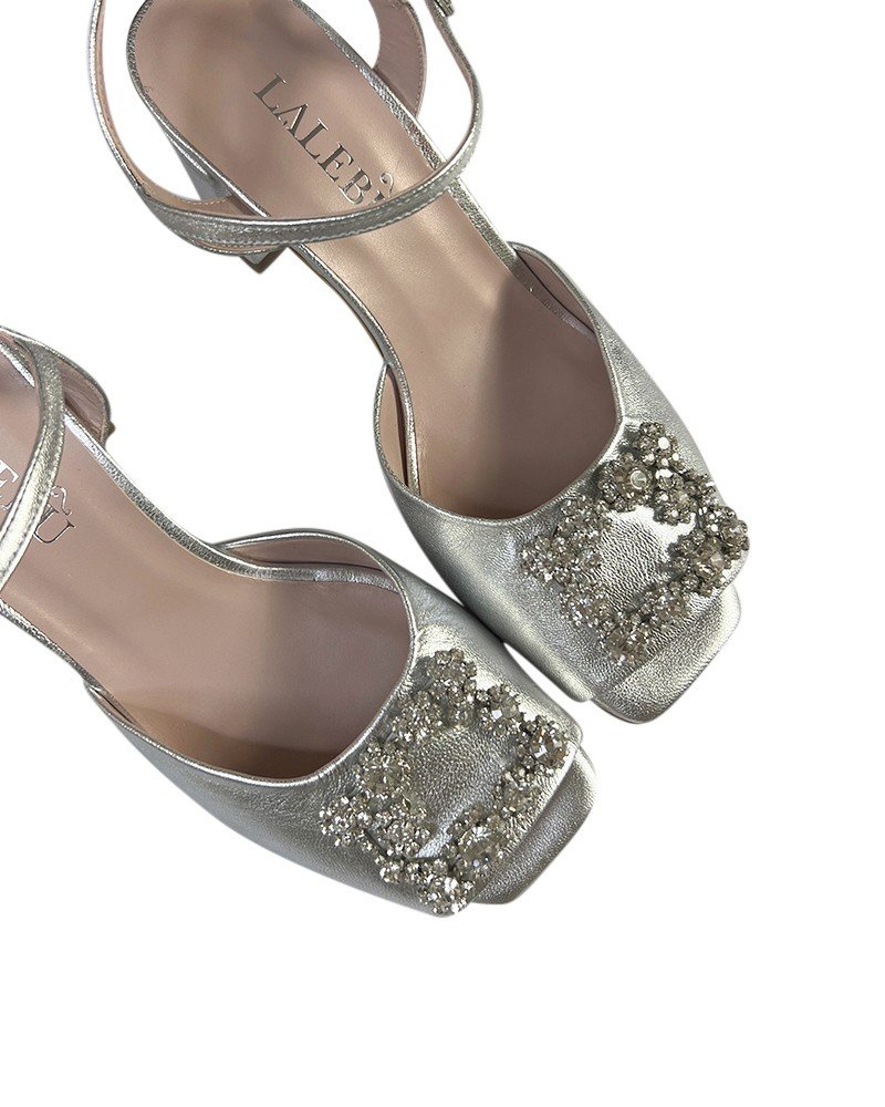 Sandalia Cinderella Plata 7 cms