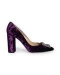 Zapato Cinderella Terciopelo Morado 10 cms
