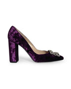 Zapato Cinderella Terciopelo Morado 10 cms