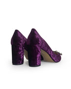 Zapato Cinderella terciopelo morado 8 cms
