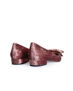 Zapato Audrey Plano Terciopelo Oro Rosa