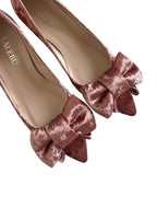 Zapato Audrey Plano Terciopelo Oro Rosa