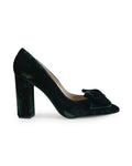 Zapato Audrey Terciopelo Verde 10 cms