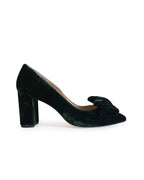 Zapato Audrey Terciopelo Verde 8 cms