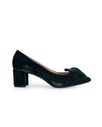 Zapato Audrey Terciopelo Verde 6 cms