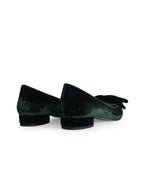 Zapato Audrey Plano Terciopelo Verde