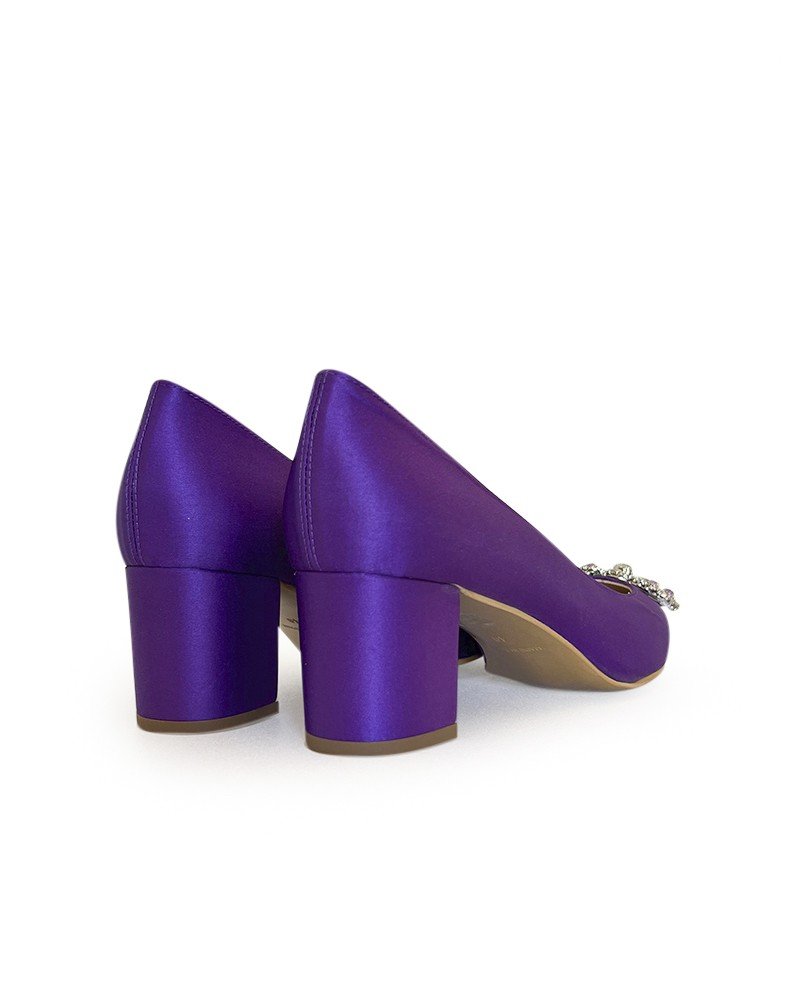 Zapato Cinderella Raso Morado 6 cms